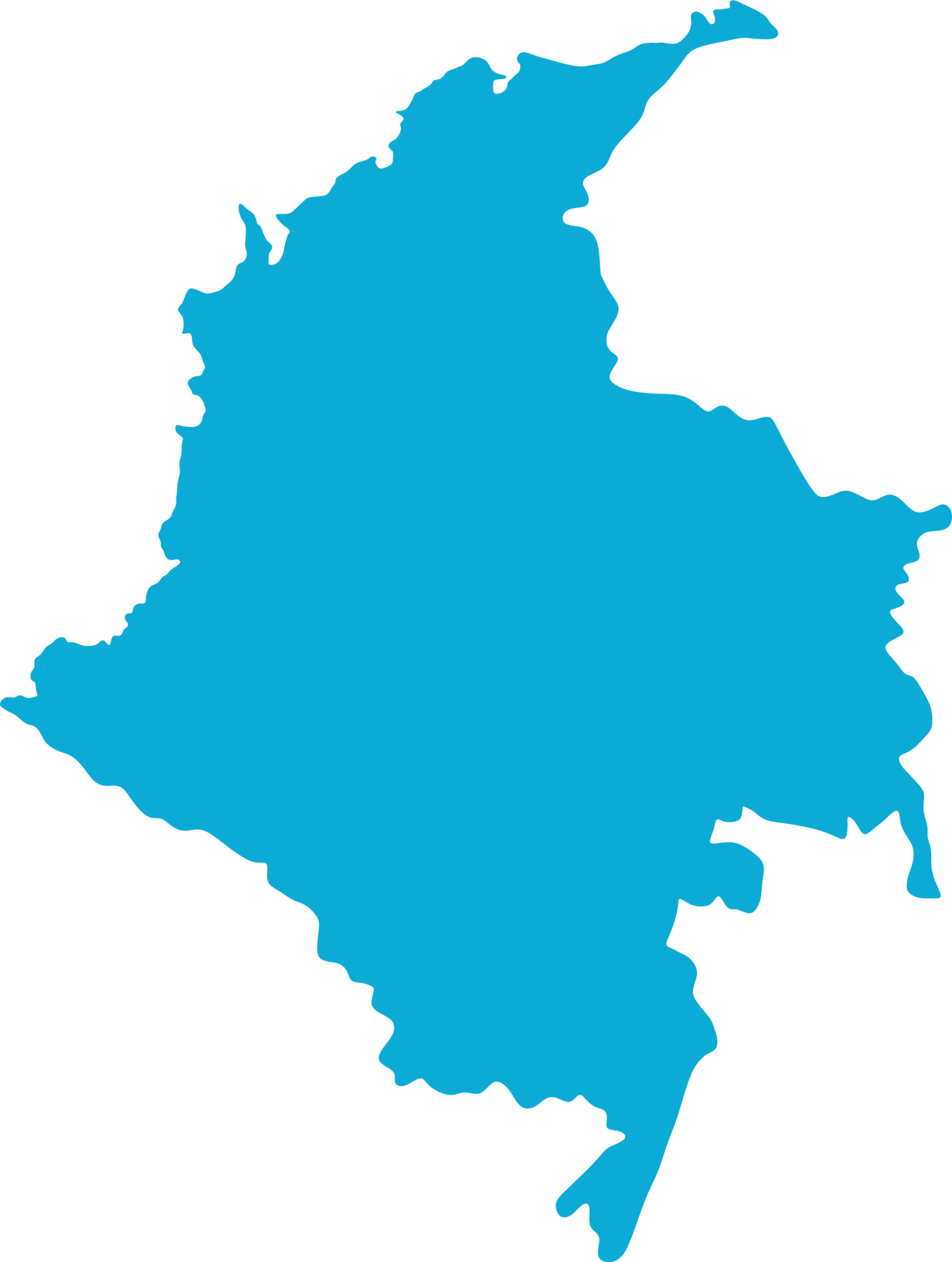 map outline of Colombia