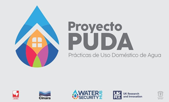 Header image for the PUDA project, featuring the project logo made up of house and water droplet shaped details