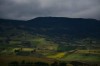 Panorama of yellow and green cultivated fields in the Andes region, Colombia thumbnail