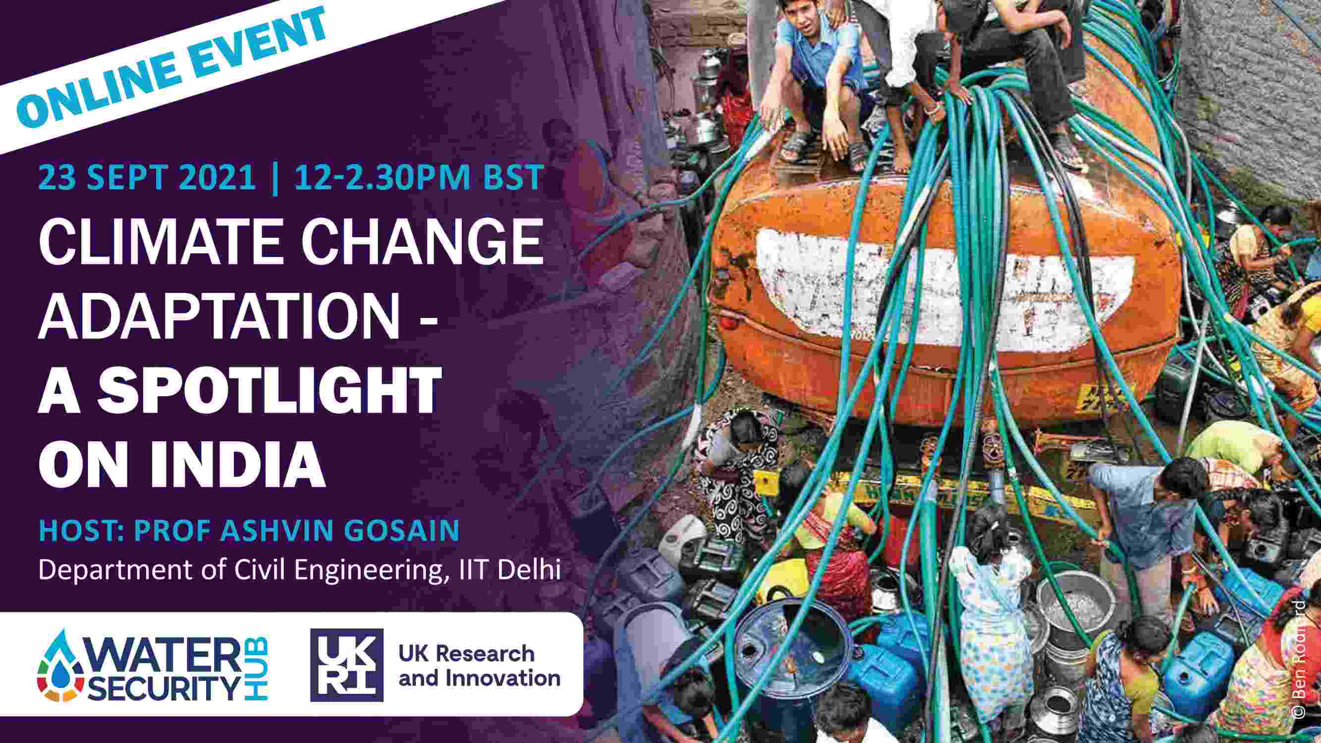 Header image of the India climate change webinar 